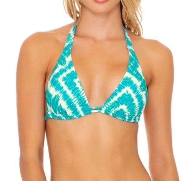 Luli Fama Mermaid Wishes bikini set High Leg Banded Bottoms  triangle top medium - Picture 7 of 11